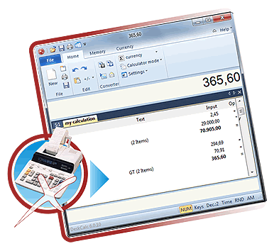 Click to view Deskcalc - Desktop adding machine 6.0.14 screenshot